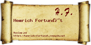 Hemrich Fortunát névjegykártya